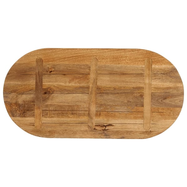 vidaXL bordplade 100x50x2,5 cm oval massivt mangotræ
