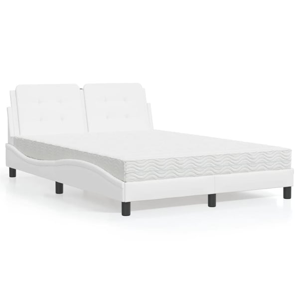 vidaXL sengeramme uden madras Zadar 120x200 cm kunstlæder hvid