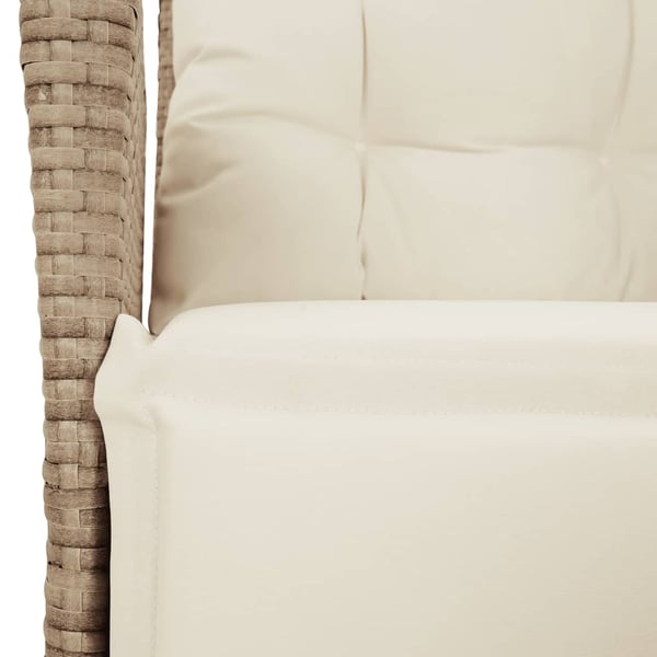 vidaXL spisebordssæt til haven 9 dele med hynder polyrattan beige