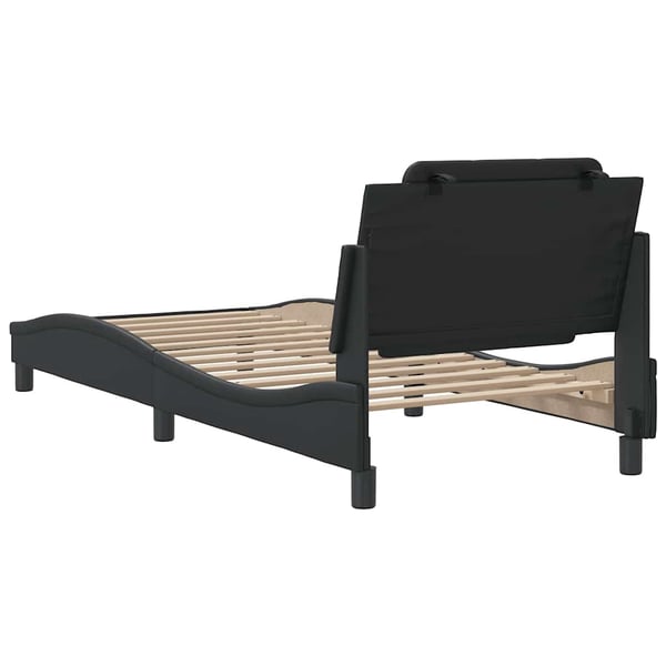 vidaXL sengeramme uden madras Zadar 90x200 cm kunstlæder sort