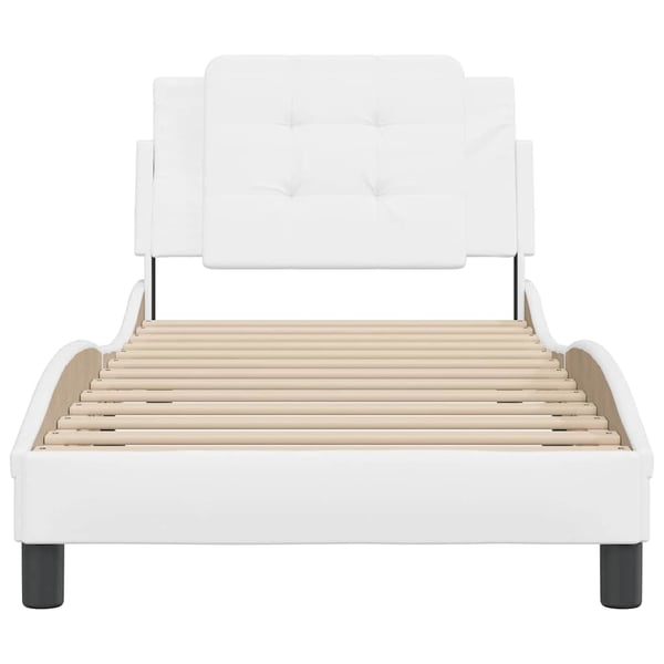 vidaXL sengeramme uden madras Zadar 100x200 cm kunstlæder hvid