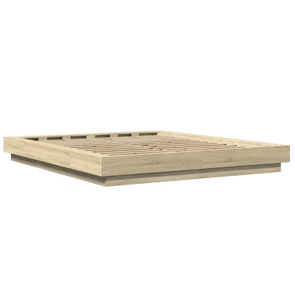 vidaXL Sengeramme sonoma eik 150x200 cm konstruert tre