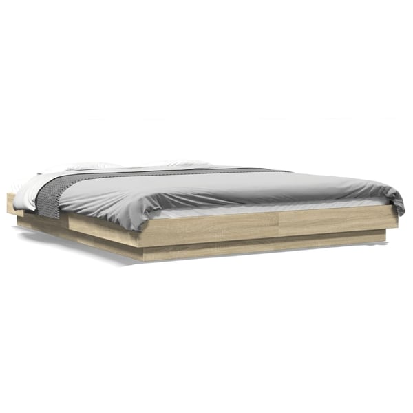 vidaXL Sengeramme sonoma eik 150x200 cm konstruert tre