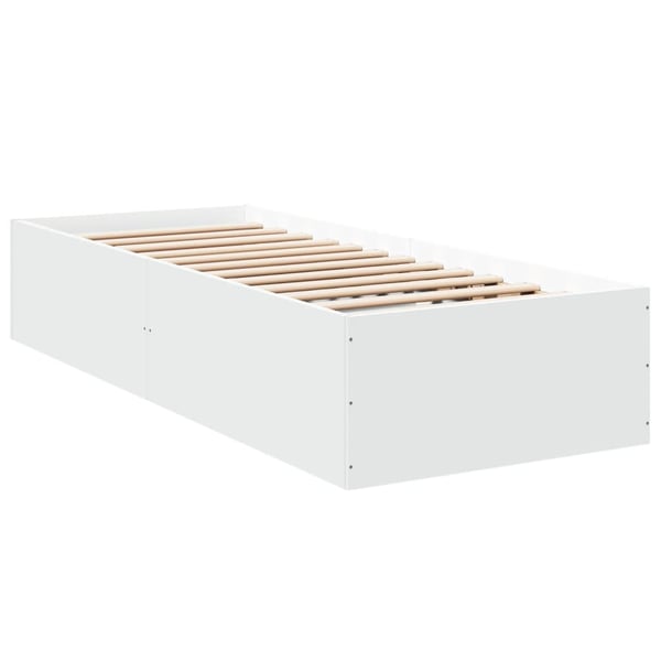 vidaXL Sängram vit 90x200 cm konstruerat trä