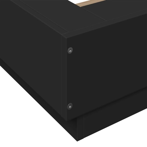 vidaXL Sengeramme med LED-lys svart 90x190 cm konstruert tre