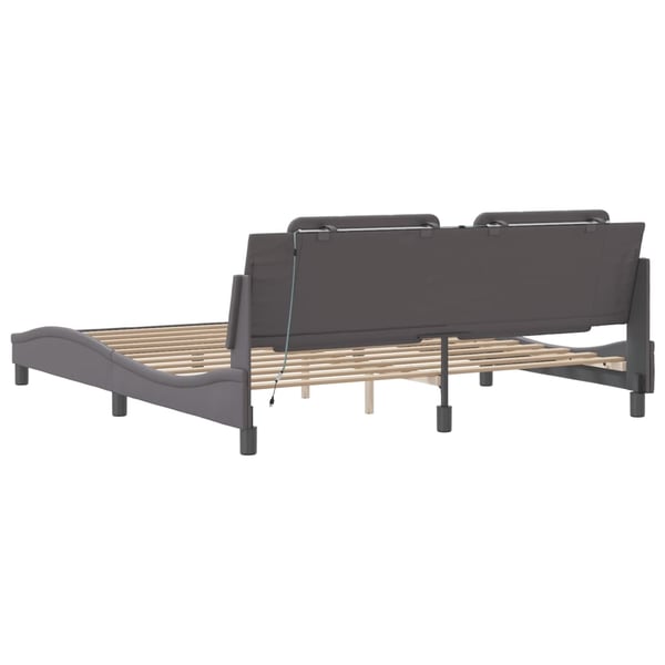 vidaXL sengeramme med LED uden madras Zadar 180x200 cm sort
