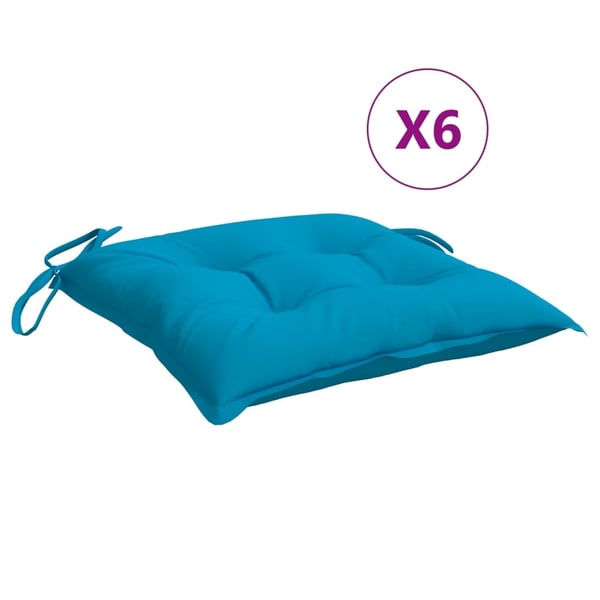 vidaXL stolehynder 6 stk. 40x40x7 cm oxfordstof lyseblå