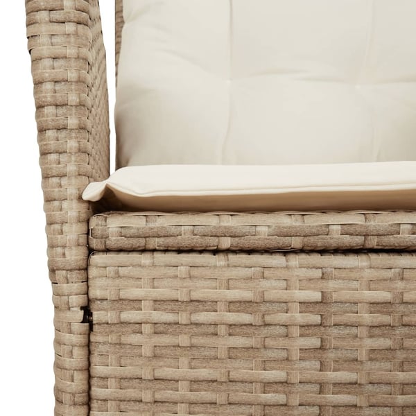 vidaXL spisebordssæt til haven 5 dele med hynder polyrattan beige