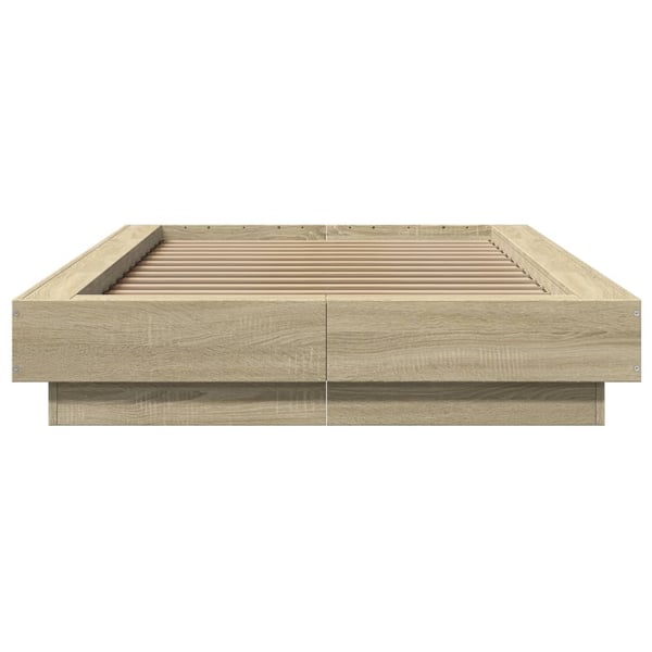 vidaXL Sengeramme med LED-lys sonoma eik 100x200 cm konstruert tre