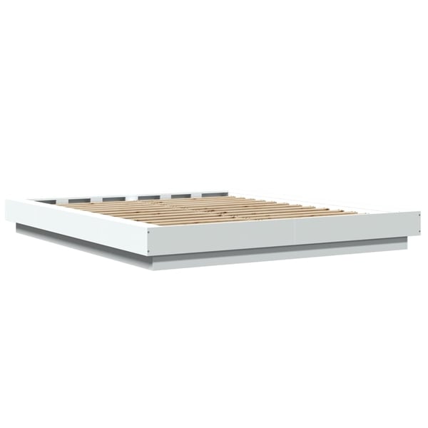 vidaXL Sengeramme hvit 150x200 cm konstruert tre
