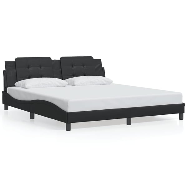vidaXL sengeramme med LED uden madras Zadar 180x200 cm sort