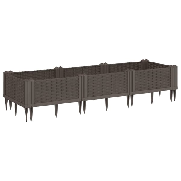 vidaXL plantekasse med spyd 125x40x28,5 cm PP brun