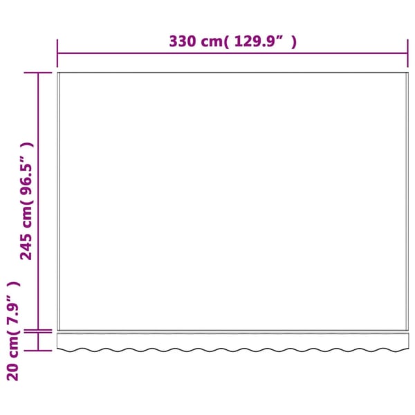 vidaXL markisedug 3,5x2,5 m stribet flerfarvet