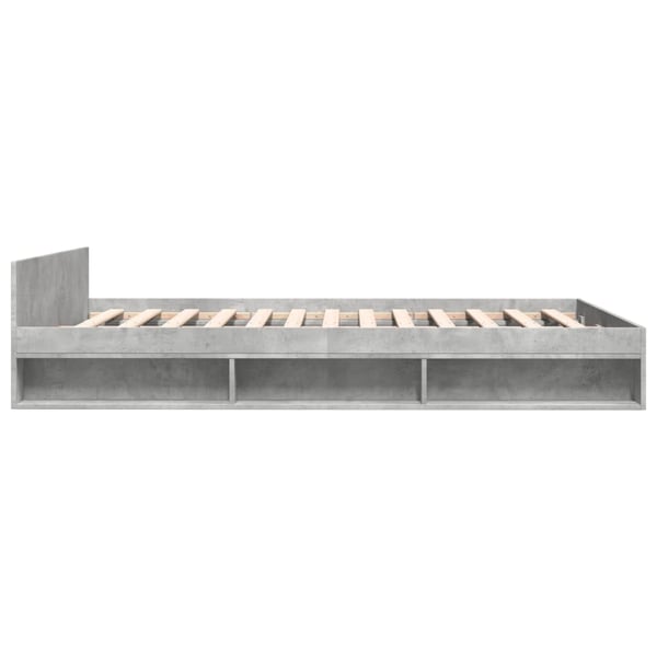 vidaXL Sengeramme med skuffer betonggrå 135x190 cm konstruert tre