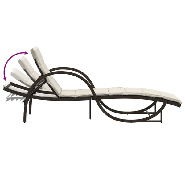 vidaXL liggestole 2 stk. med bord polyrattan brun