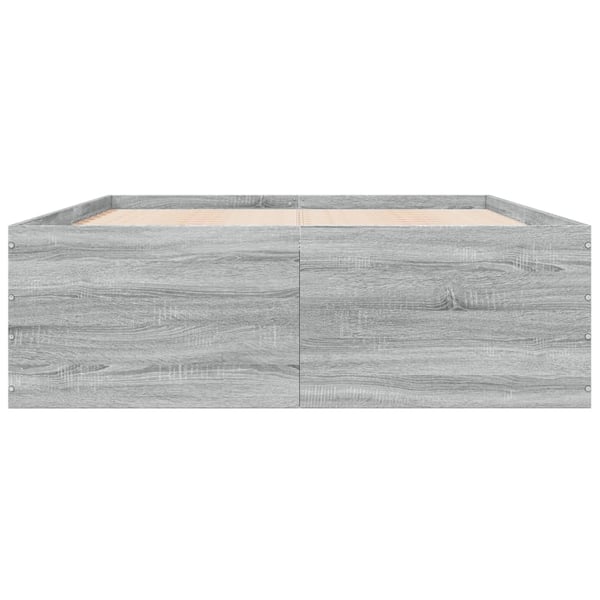 vidaXL sengestel 120x200 cm konstrueret træ grå sonoma-eg