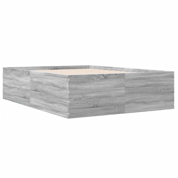 vidaXL sengestel 120x200 cm konstrueret træ grå sonoma-eg
