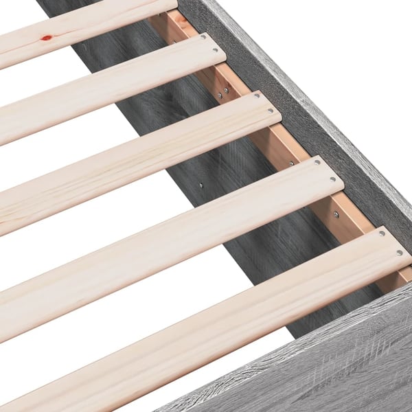vidaXL sengestel 120x200 cm konstrueret træ grå sonoma-eg