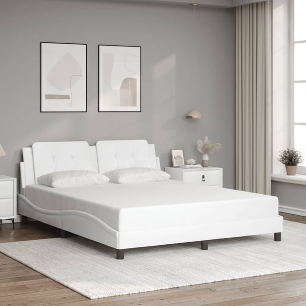 vidaXL sengeramme med LED uden madras Zadar 160x200 cm hvid