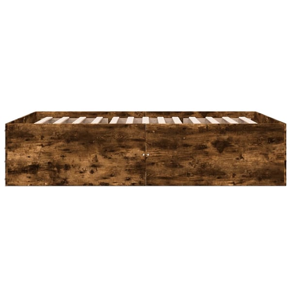 vidaXL sengestel 140x190 cm konstrueret træ røget egetræsfarve