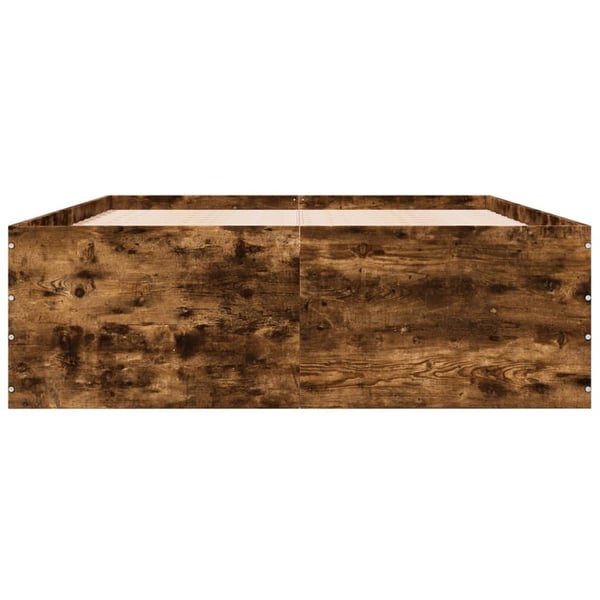 vidaXL sengestel 140x190 cm konstrueret træ røget egetræsfarve