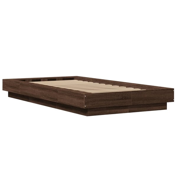 vidaXL Sengeramme brun eik 100x200 cm konstruert tre