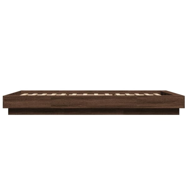vidaXL Sengeramme brun eik 100x200 cm konstruert tre
