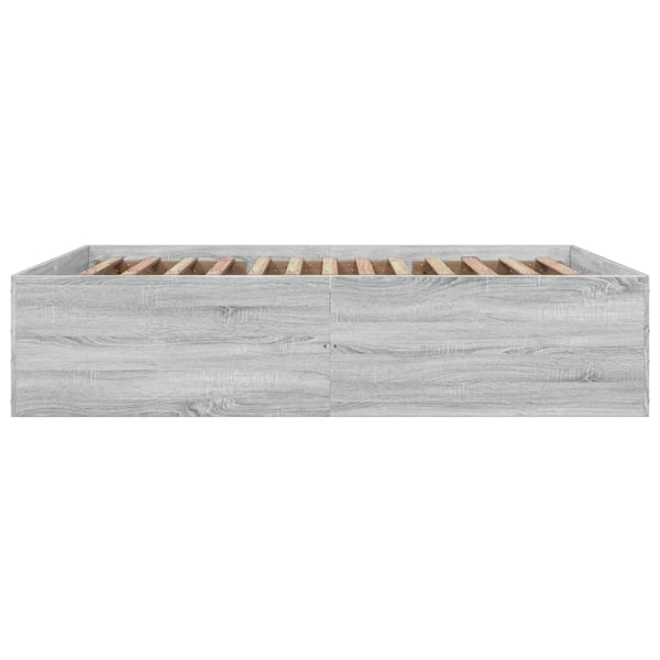 vidaXL Sengeramme grå sonoma 150x200 cm konstruert tre