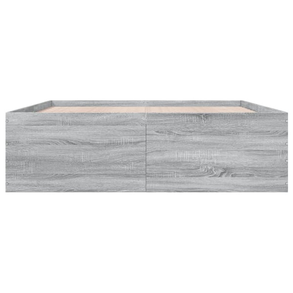 vidaXL Sengeramme grå sonoma 150x200 cm konstruert tre