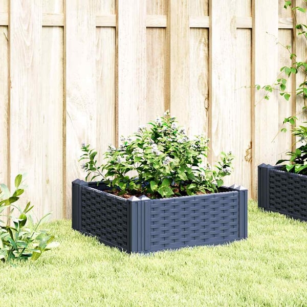 vidaXL Plantekasse med plugger blågrå 42,5x42,5x28,5 cm PP