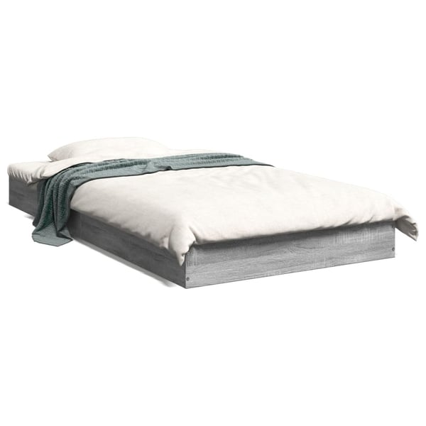 vidaXL Sengeramme grå sonoma 100x200 cm konstruert tre