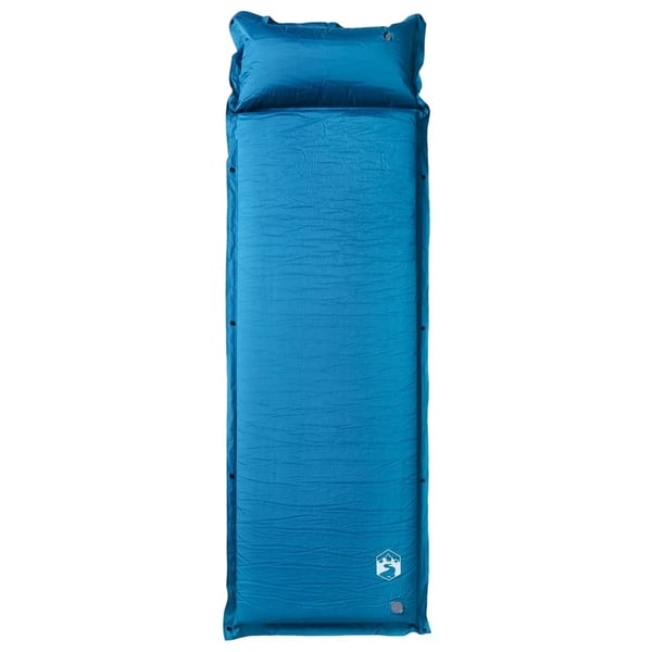 vidaXL Selvoppblåsende campingmadrass med pute for 1 person oransje