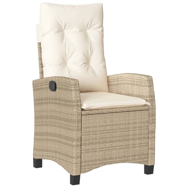 vidaXL spisebordssæt til haven 3 dele med hynder polyrattan beige