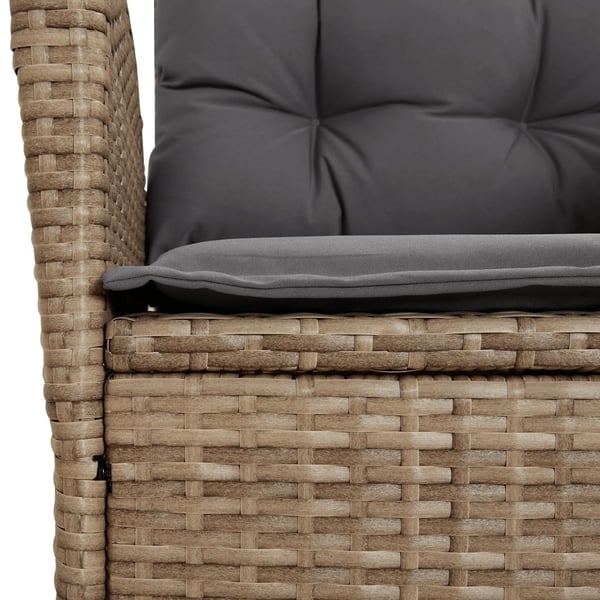 vidaXL havestole 2 stk. lænefunktion + hynder polyrattan blandet beige