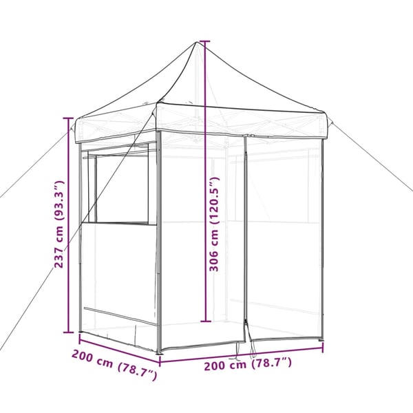 vidaXL foldbart pop-up festtelt med 4 sidevægge sort