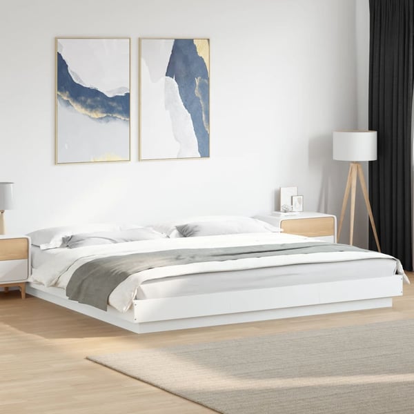 vidaXL Sängram vit 180x200 cm konstruerat trä