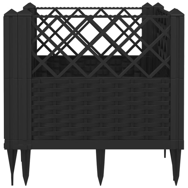 vidaXL Plantekasse med plugger svart 43,5x43,5x43,5 cm PP