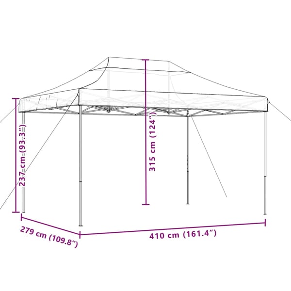 vidaXL Sammenleggbart partytelt pop-up terrakotta 410x279x315 cm