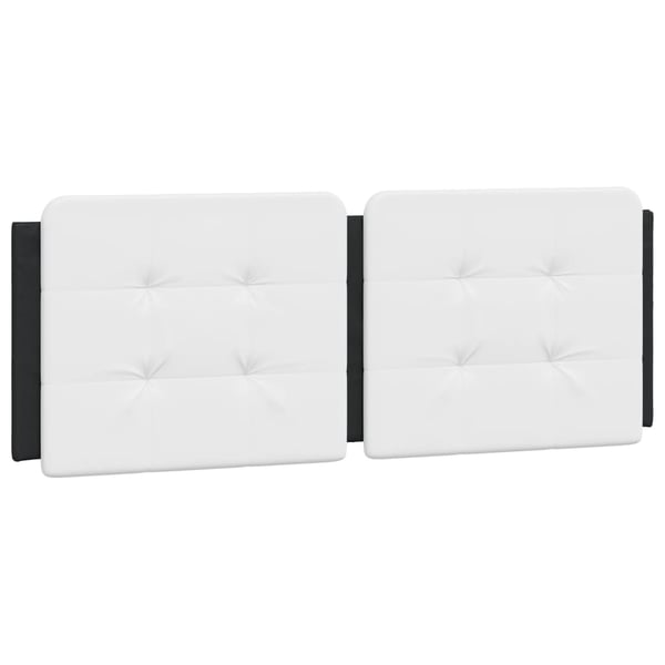 vidaXL Sängram med LED-belysning svart och vit 140x190 cm konstläder