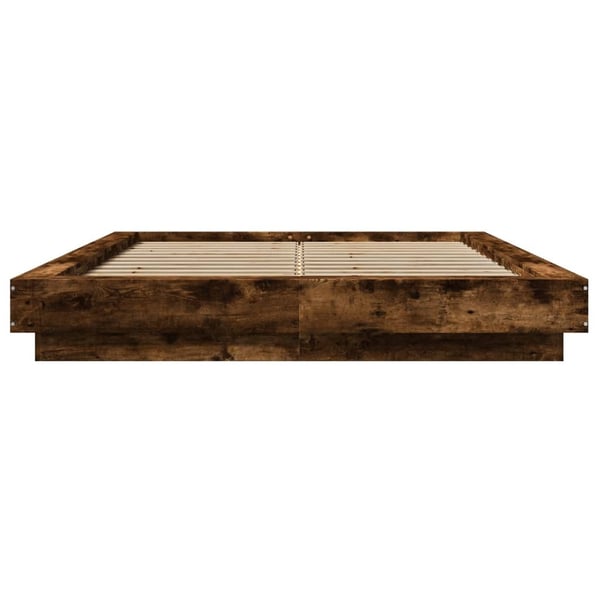 vidaXL sengestel 140x190 cm konstrueret træ røget egetræsfarve