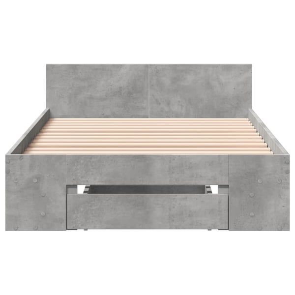 vidaXL Sängynrunko laatikolla betoninharmaa 100x200 cm tekninen puu