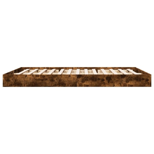 vidaXL sengeramme uden madras 160x200 cm konstrueret træ røget eg