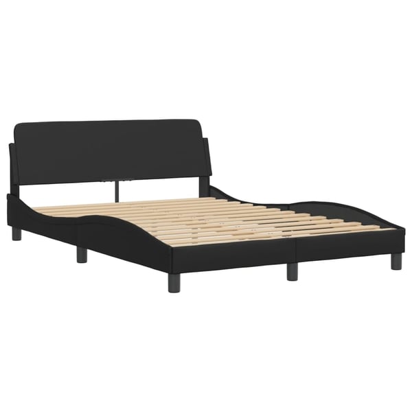 vidaXL sengeramme med LED uden madras Zadar 140x190 cm sort