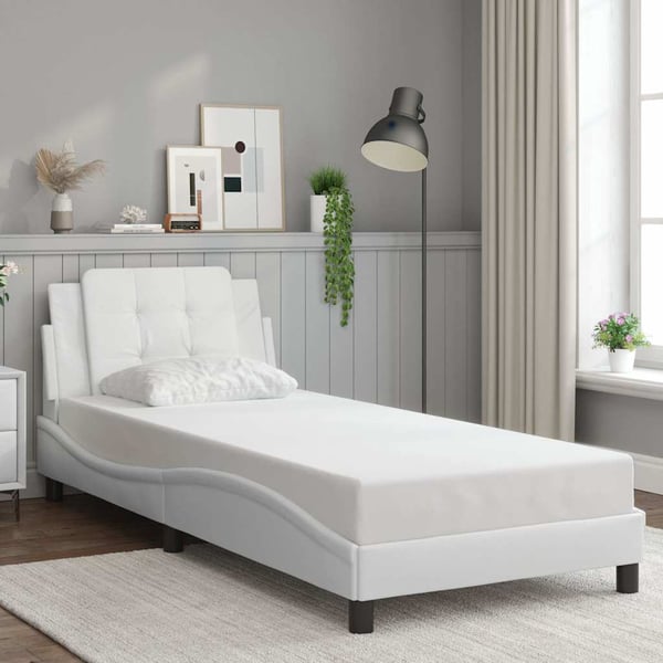 vidaXL sengeramme uden madras Zadar 80x200 cm kunstlæder hvid