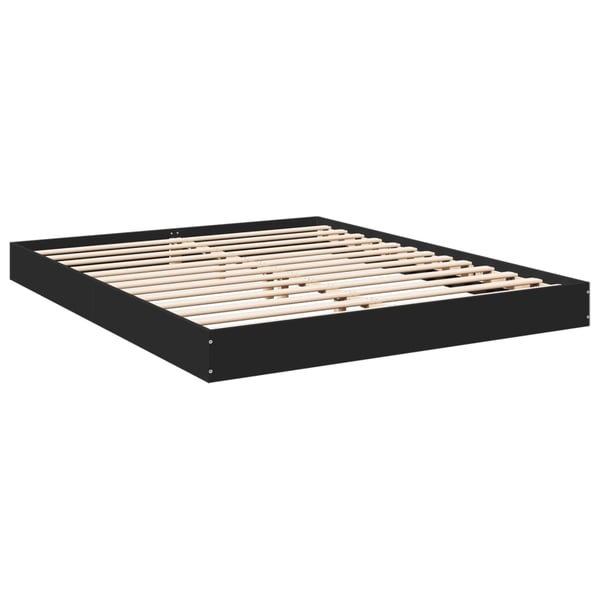 vidaXL sengestel 160x200 cm massivt træ sort