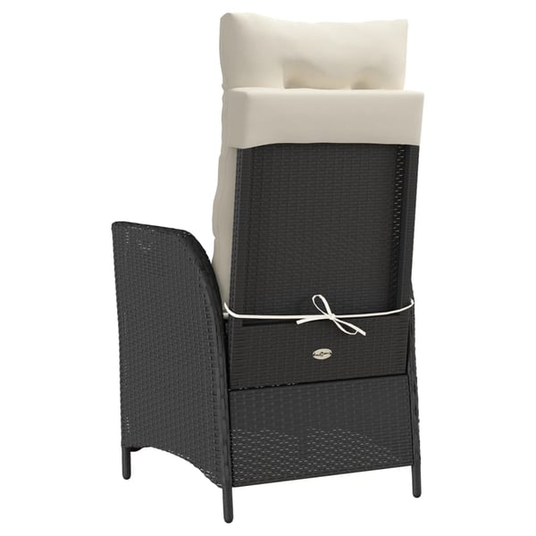 vidaXL havestole 2 stk. med lænefunktion og fodstøtte polyrattan sort