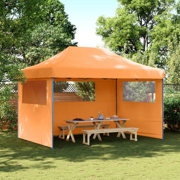 vidaXL foldbart pop-up festtelt med 3 sidevægge orange
