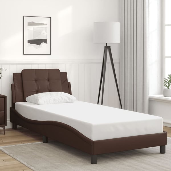 vidaXL sengeramme med LED uden madras Zadar 80x200 cm brun