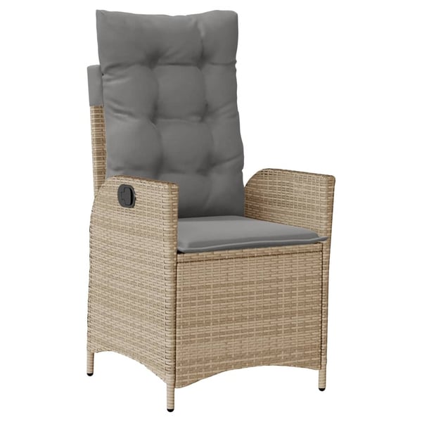 vidaXL spisebordssæt til haven 9 dele med hynder polyrattan beige
