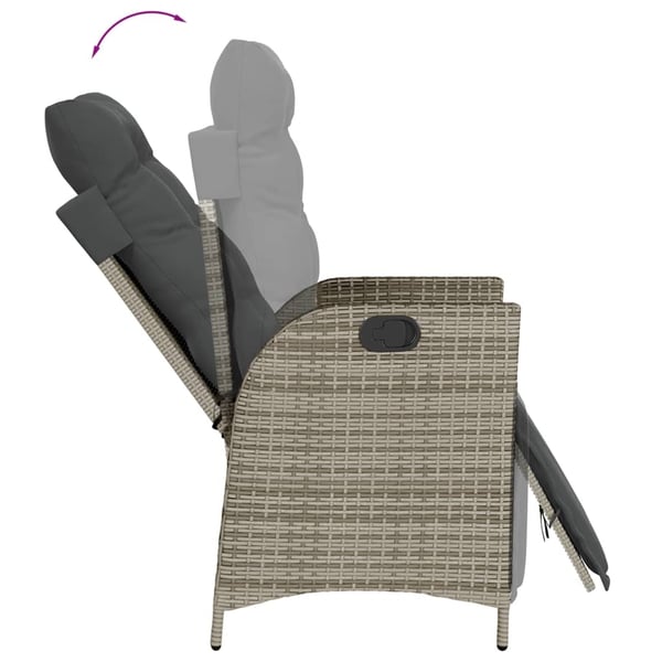 vidaXL spisebordssæt til haven 5 dele med hynder polyrattan grå